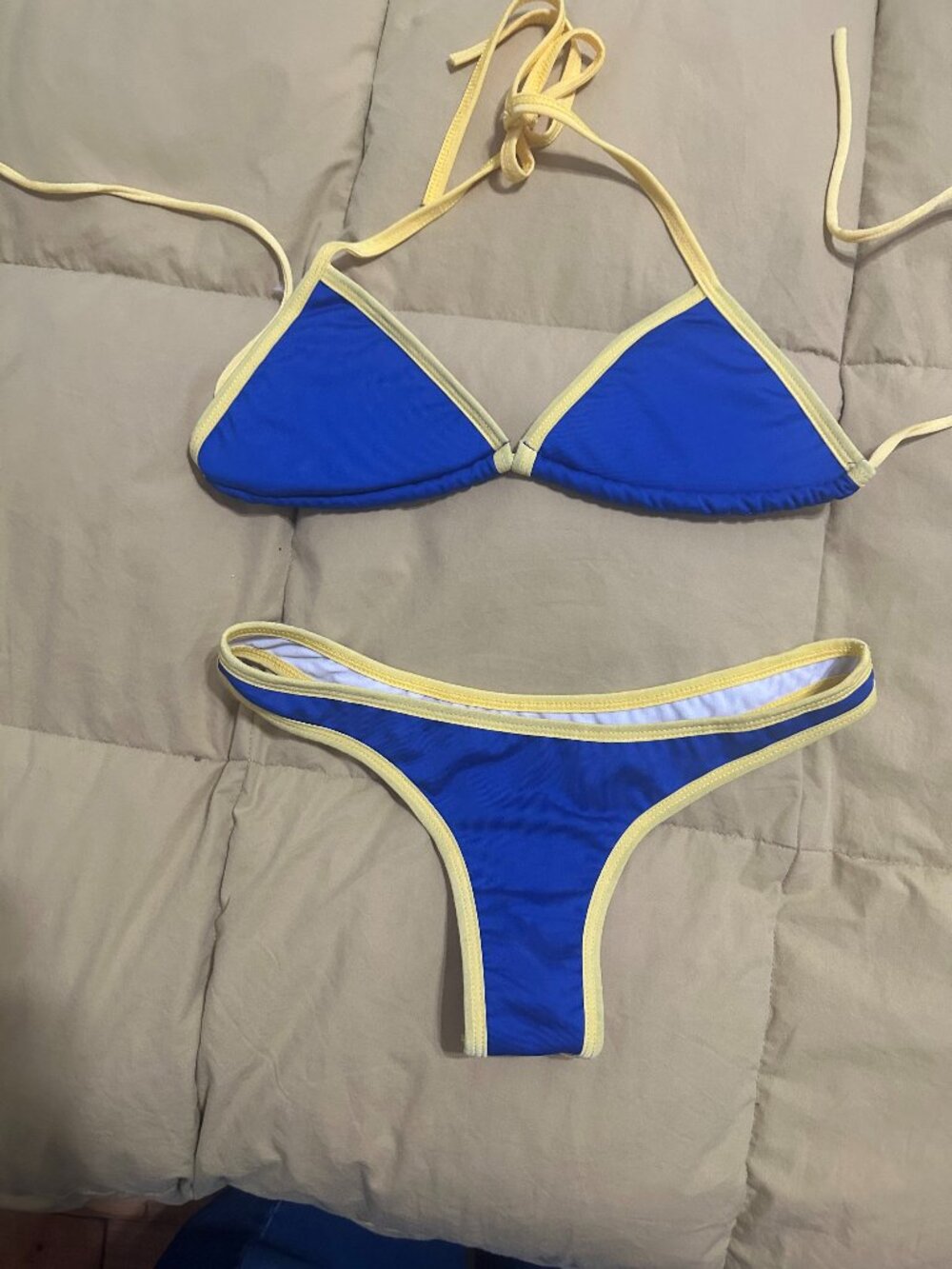 Bikinis T 2 Medium Blue and Yellow